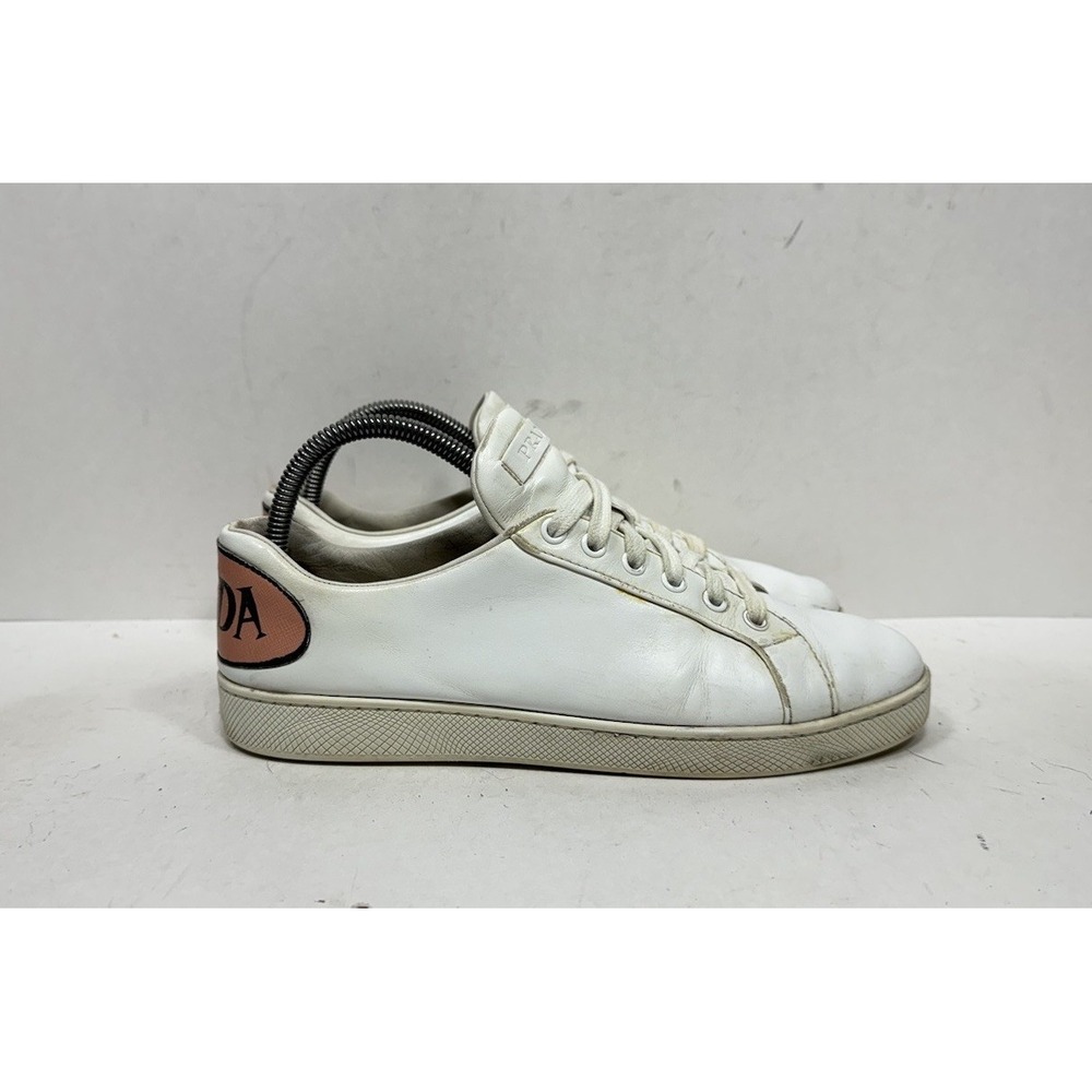 Prada Speech Bubble Comic Low Top 779 White Leather Shoes Womens Size 8.5 US